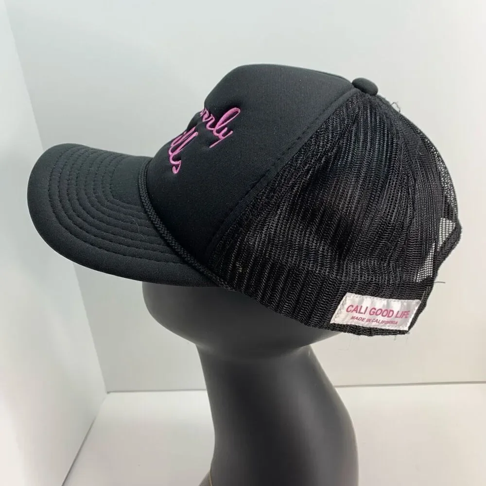 Rare Beverly Hills  Cali Good Life BLACK‎ TRUCKER HAT